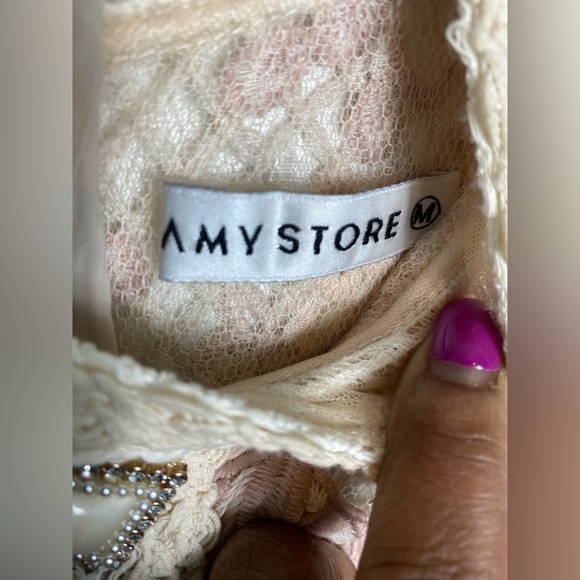 #400 Beads Diamond Boutique Dress size M(Fits Small) - Picture 7 of 13